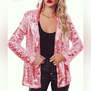 Pink Sequin Blazer